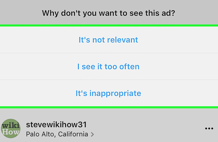 different options for instagram ads