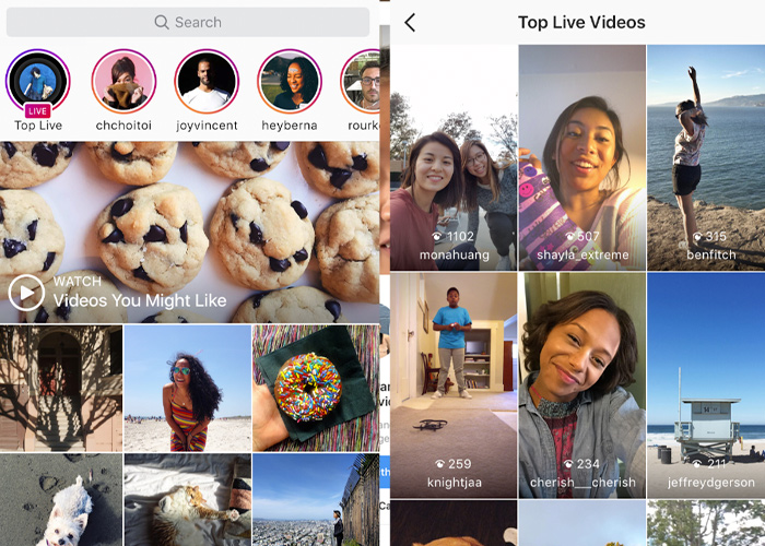 top live on instagram