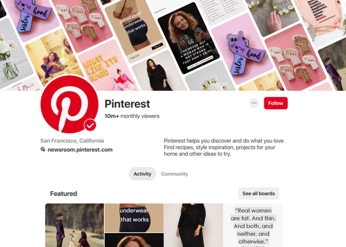 Get verified on Pinterest