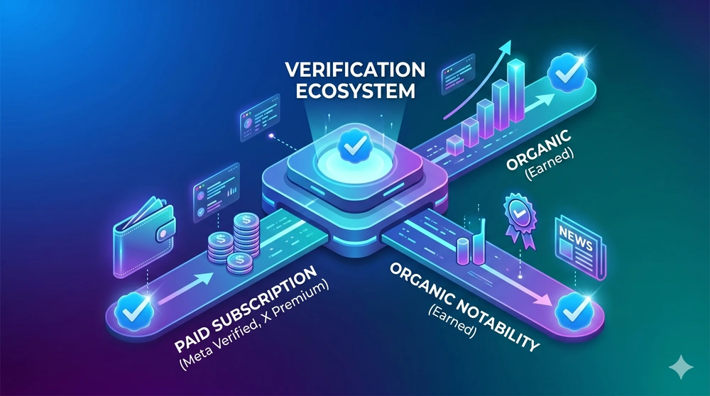 verification badge: paid vs organic