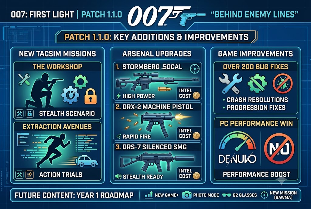 007 First Light Patch 1.1.0: New TacSim Missions & Weapons