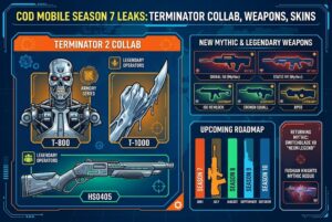 CoD Mobile Season 7 Leaks: Terminator Collab, Mythic Weapons, & Skins Revealed