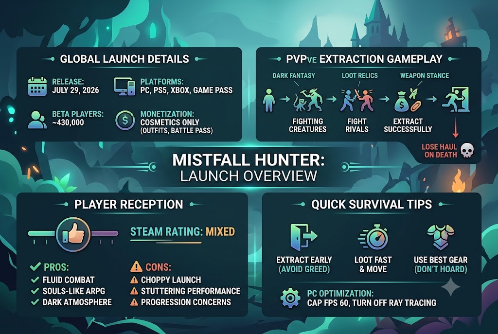 Mistfall Hunter Launch Review: A Dark Fantasy PvPvE Extraction Success