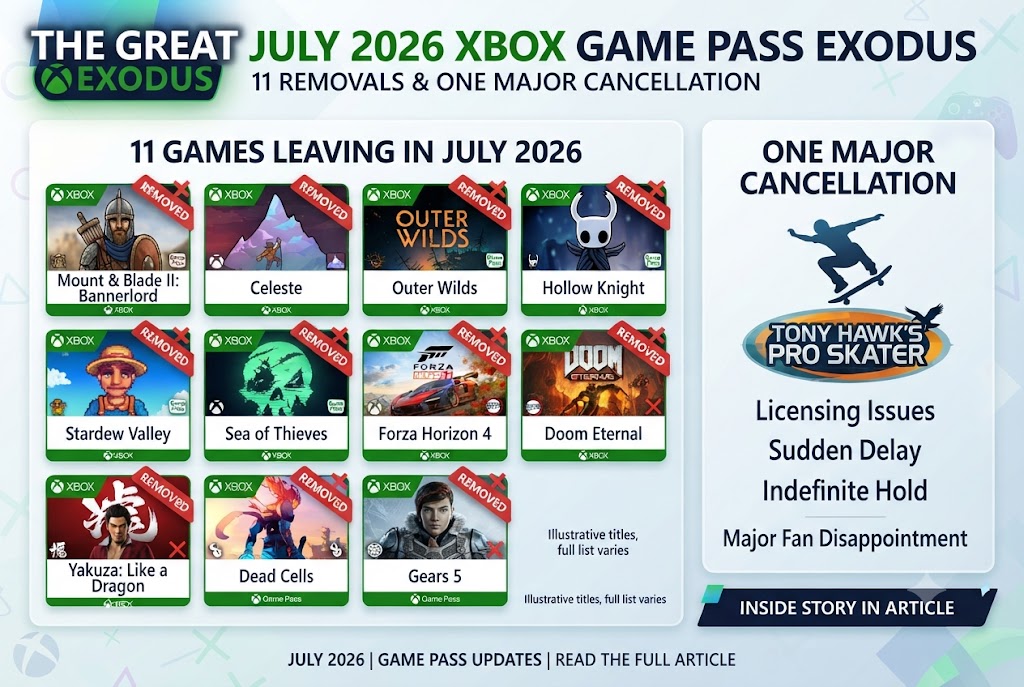 The Great July 2026 Xbox Game Pass Exodus: 11 Removals & One Major Cancellation