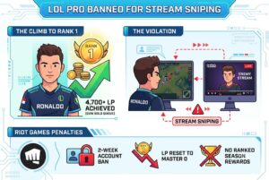 LoL Pro Banned for Stream Sniping After Reaching Rank 1
