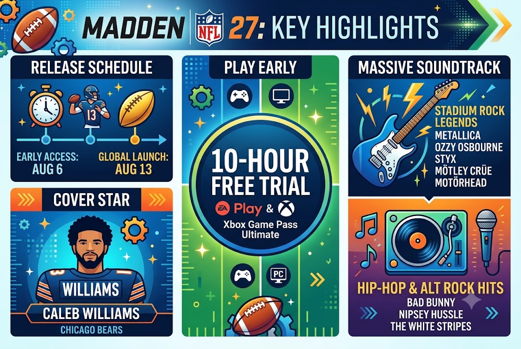 Madden NFL 27: Launch Timeline, Free Trial Access, and Hard Rock Soundtrack