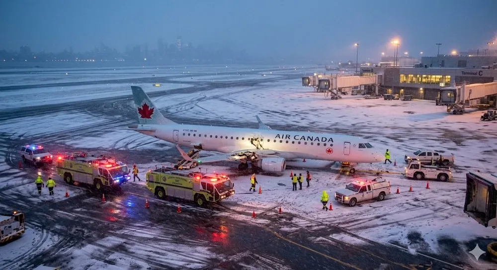 LaGuardia Nightmare: Plane Collides with Vehicle, Airport SHUTS DOWN Amid Chaos and Heavy Snow