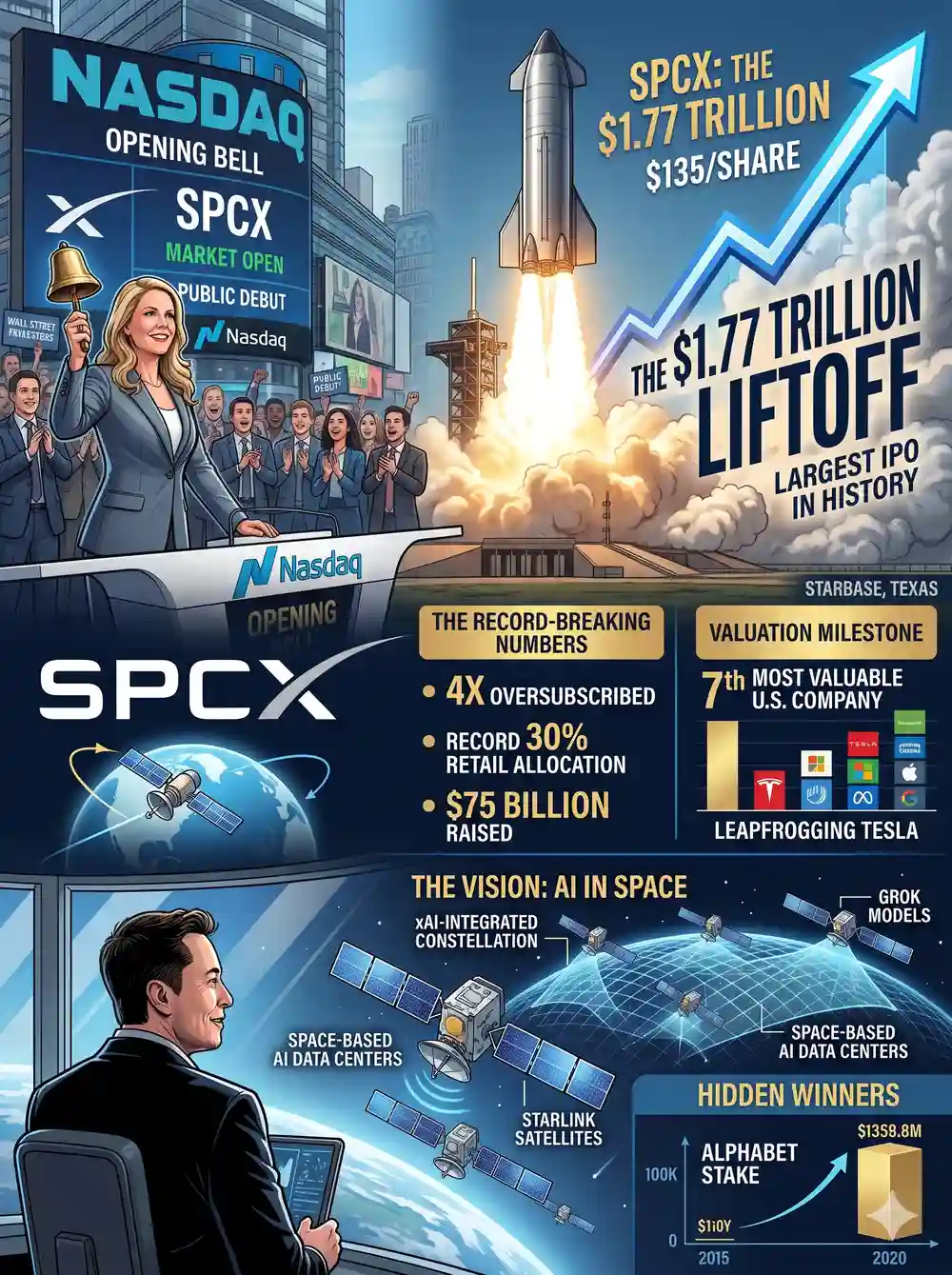 The $1.77 Trillion Liftoff: Inside the Historic SpaceX (SPCX) IPO
