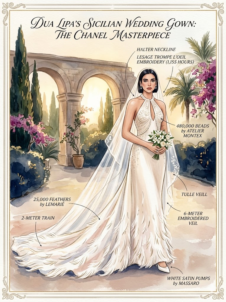 dua lipa wedding dress