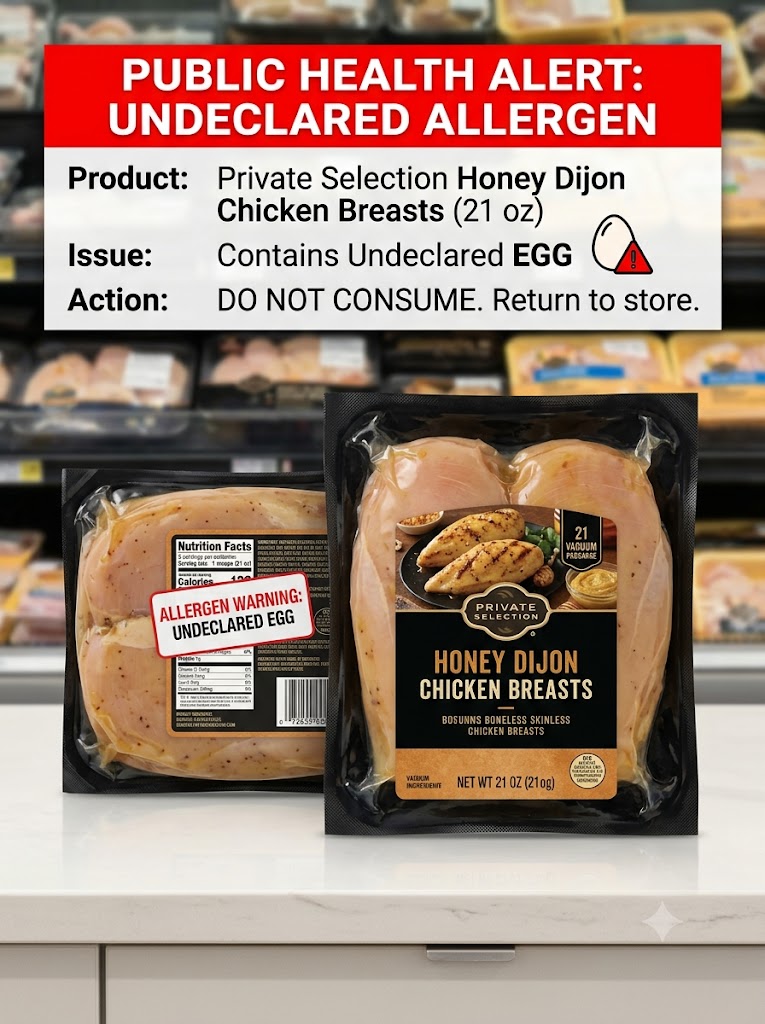 private selection chicken undeclared allergen