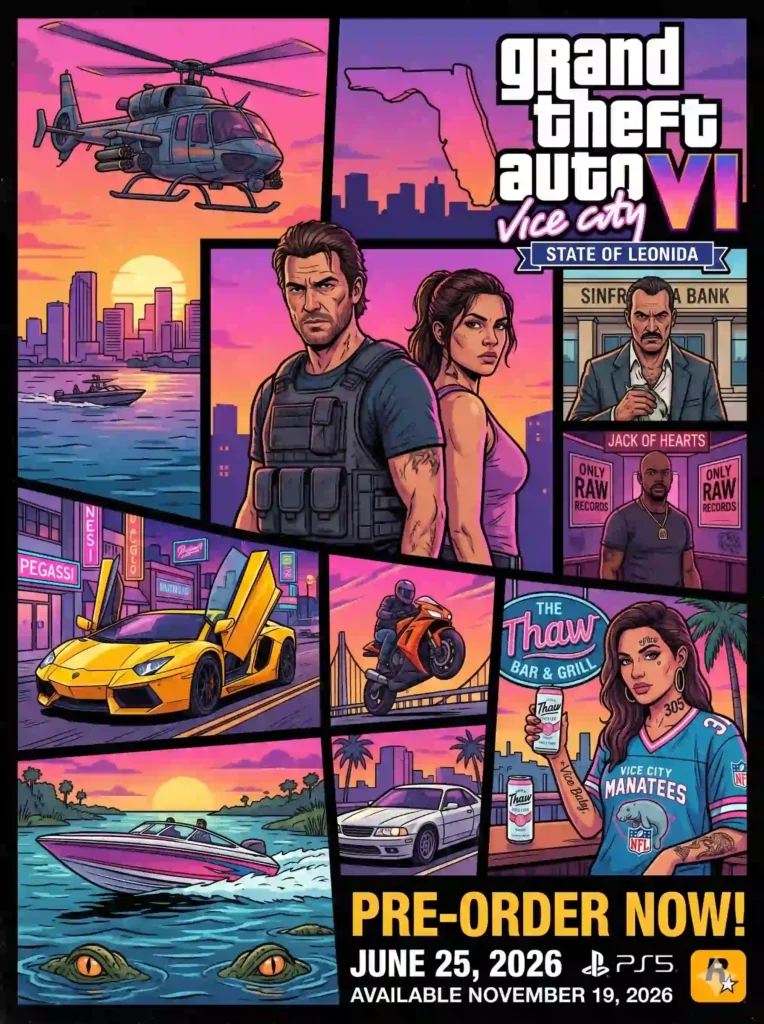 Rockstar games reveals GTA 6 cover art and preorder date