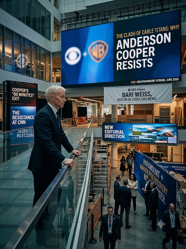 why does anderson cooper resist working for bari weiss after the cnn and cbs merger