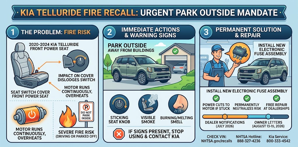 Kia Telluride Fire Recall: 462,000 SUVs Urged to Park Outside