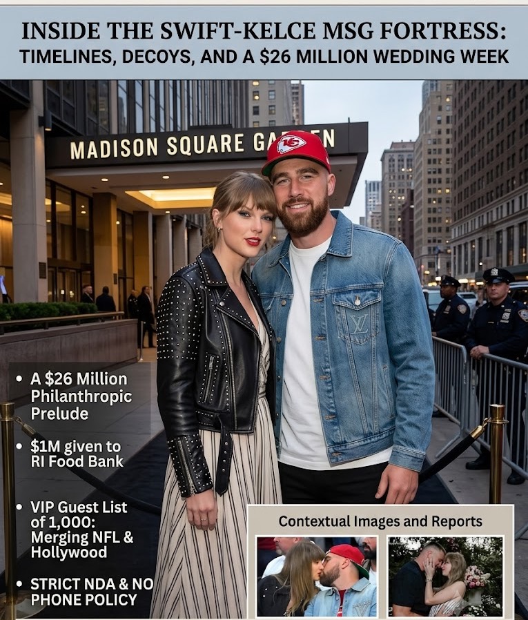Exclusive details on Taylor Swift and Travis Kelce's massive Madison Square Garden wedding. Discover the full timeline, VIP guest logistics, and the couple's historic philanthropic donations.