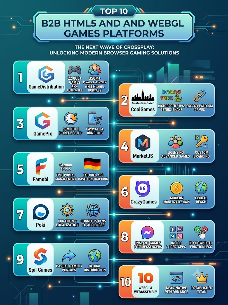 The Next Wave of Crossplay: Top 10 B2B HTML5 and WebGL Games Platforms