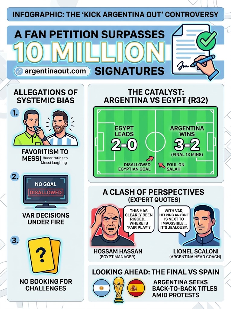 Over 10 Million Sign ‘Kick Argentina Out’ Petition Amid 2026 World Cup Referee Bias Row