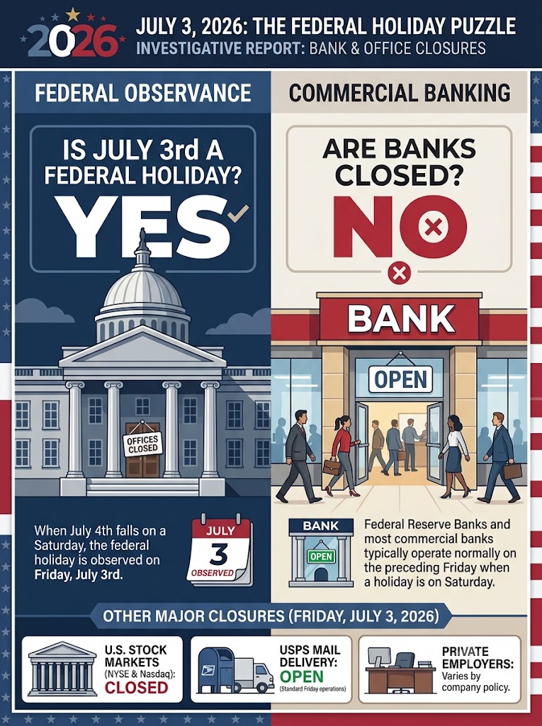 Is July 3rd a Federal Holiday? 2026 Bank & Market Closure Guide