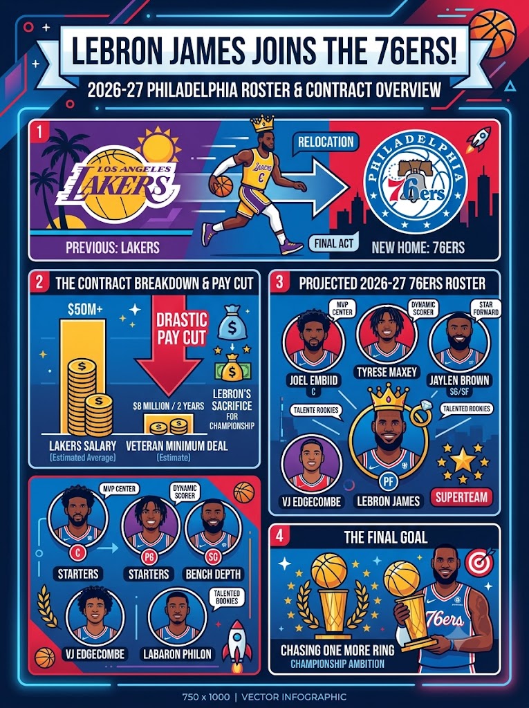 LeBron James to the 76ers: Inside the $8M Pay Cut & 2026 Roster