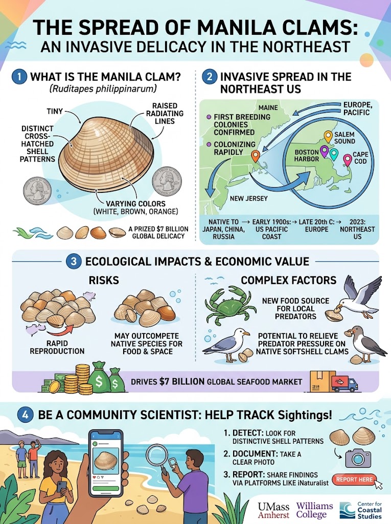 manila clam spreading atlantic coastline