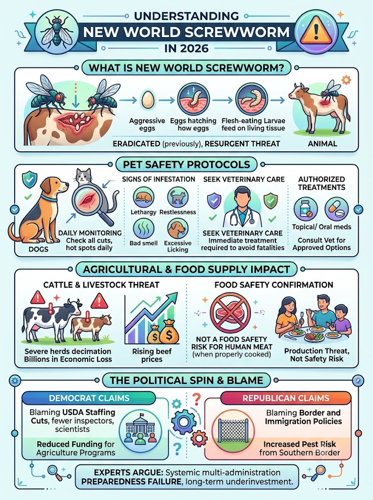 New World Screwworm in 2026: Pet Safety, Food Supply & The Political Spin