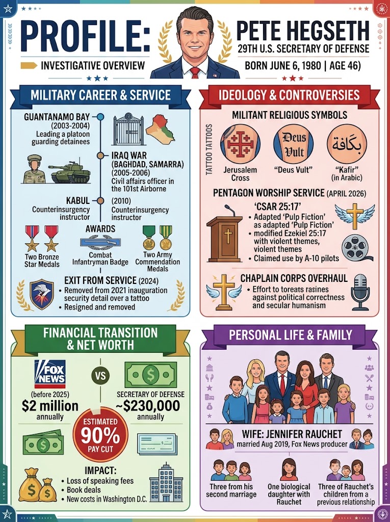 The Architecture of a Hawk: Pete Hegseth’s Military Career, Controversies, and $2M Pay Cut