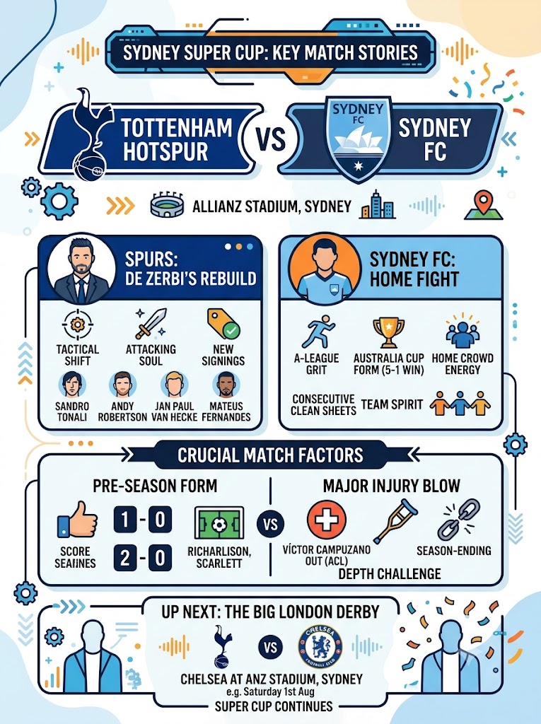 Tottenham Hotspur vs Sydney FC: Sydney Super Cup Live Stats & Head-to-Head