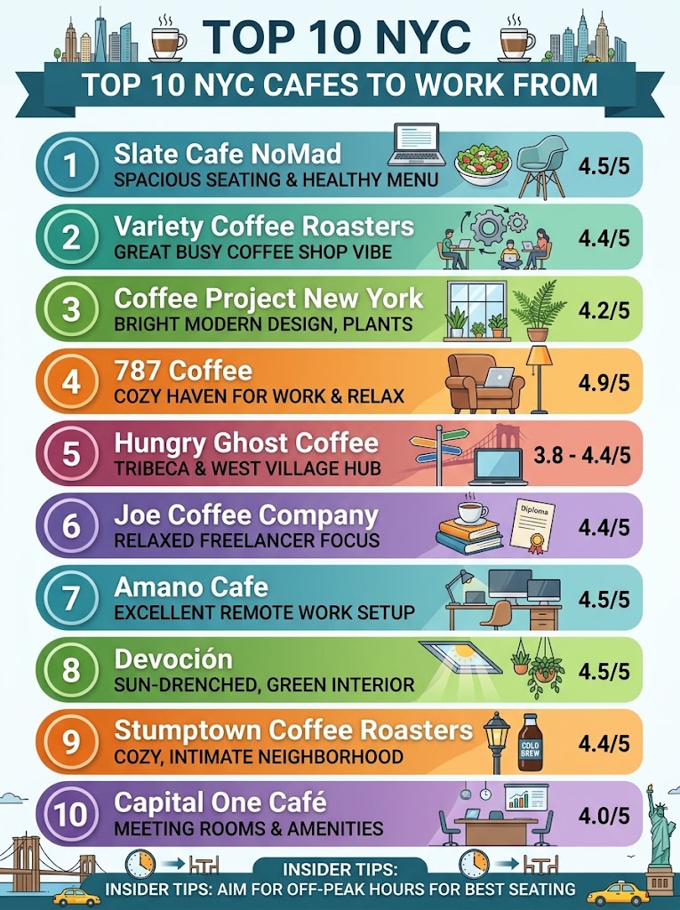 Best NYC’s Laptop-Friendly Cafes (Cafes To Work)