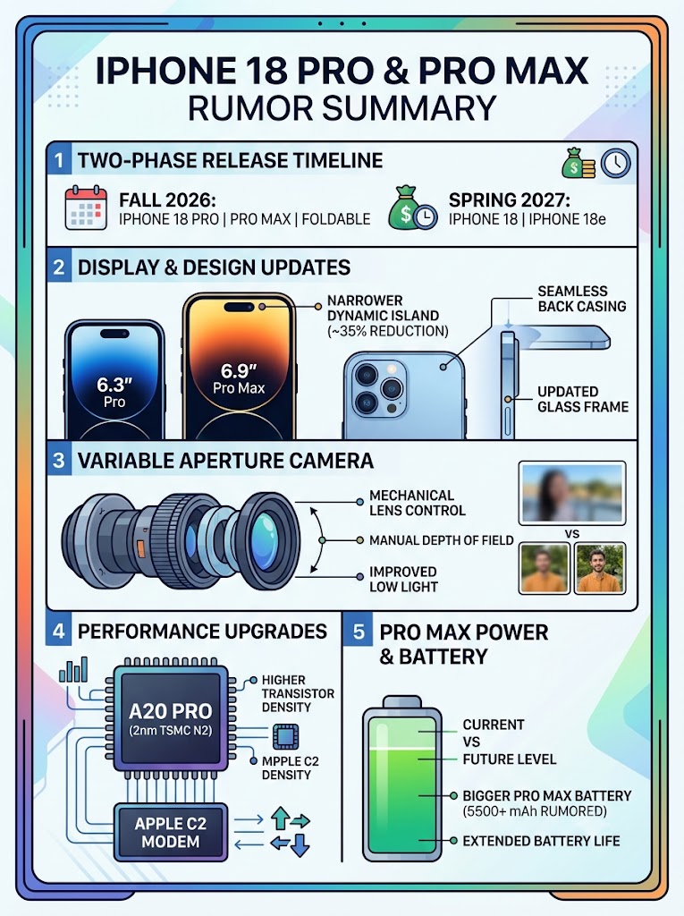 iPhone 18 Pro & Pro Max Leaks: Release Date, Camera, and 2nm Chip Rumors