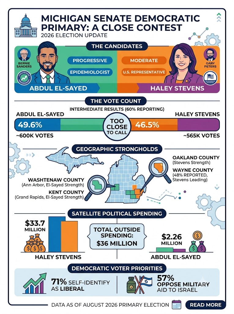 2026 Michigan Senate Primary Results: Abdul El-Sayed vs. Haley Stevens