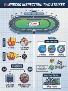 nascar inspection penalties iowa