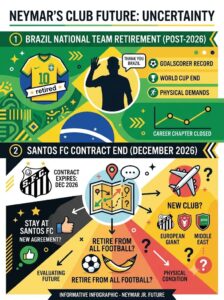 Neymar's Club Future in Doubt at Santos FC Following Brazil Retirement