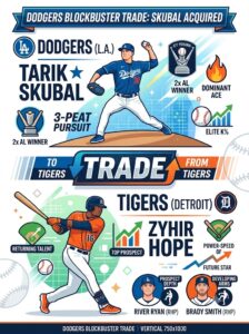 Dodgers Blockbuster: Tarik Skubal Traded for Zyhir Hope