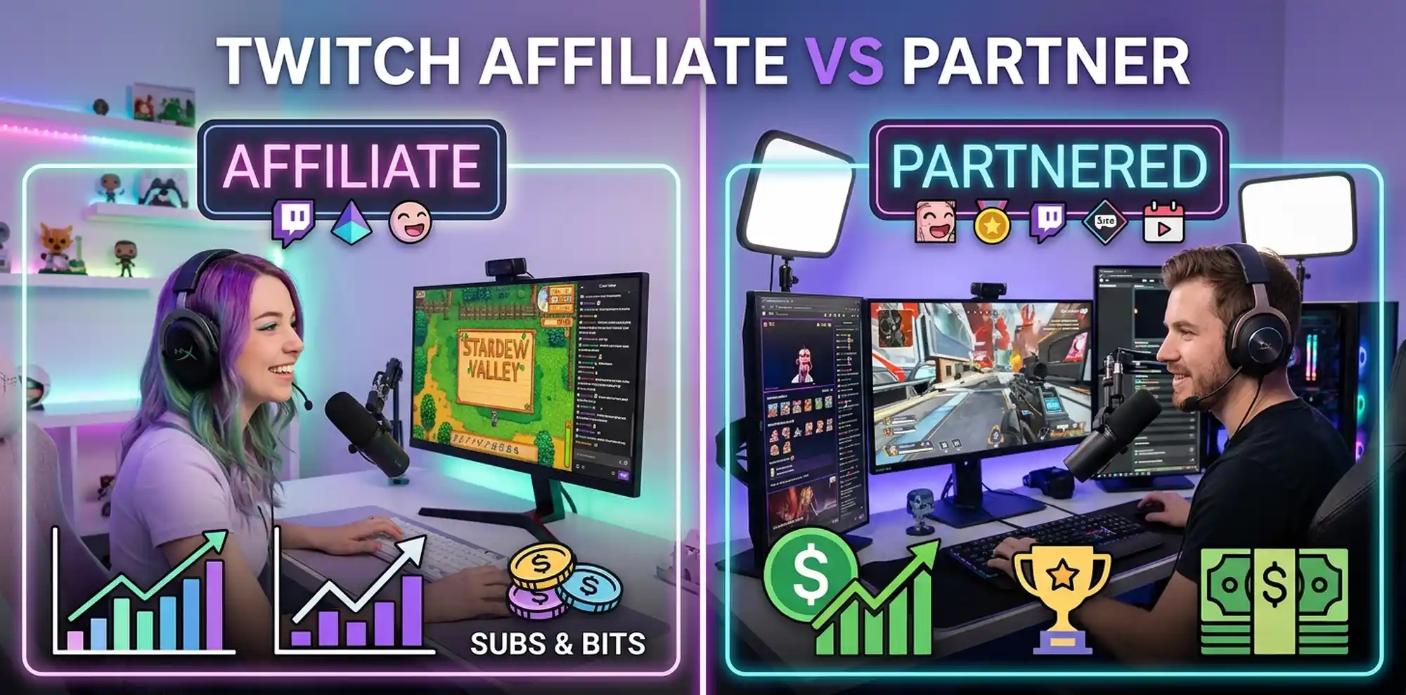 Twitch Affiliate vs Partner: How to Grow and Get Paid as a Streamer