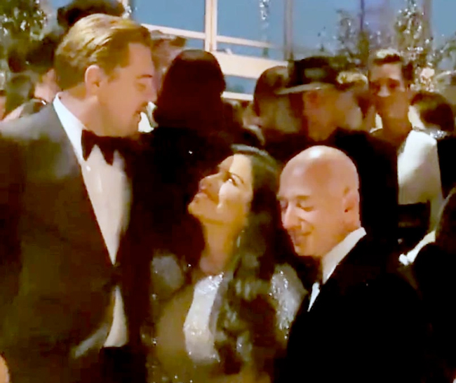 Jeff Bezos girlfriend leo and Leonardo DiCaprio + Bezos jokingly threatens