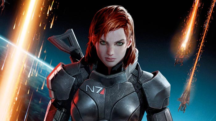 Commander Shepard from Mass Effect - cyberpunk girl