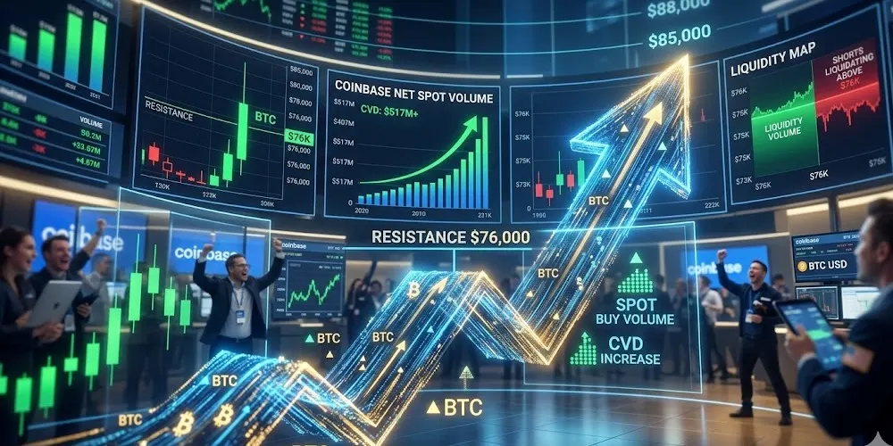 Bitcoin Reclaims $76,000 as Coinbase Demand Ignites Bullish Momentum