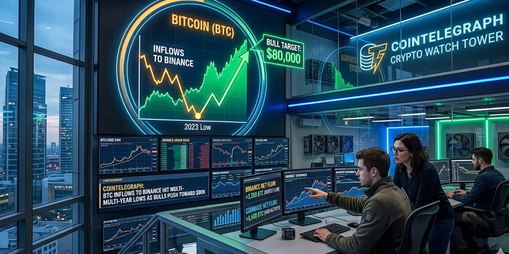 Bitcoin Binance Inflows Drop to Multi-Year Lows as BTC Bulls Target $80K