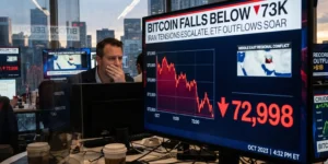 Bitcoin Drops Below $73K Amid Iran Escalations and Record ETF Outflows