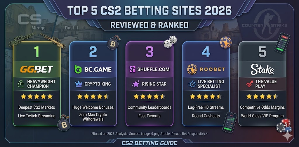 CS2 Betting Guide: Top Sites Ranked & Reviewed