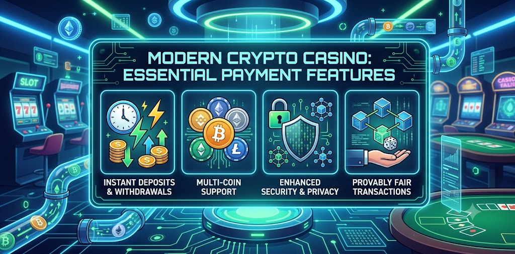 What Crypto Payment Features Modern Online Casinos Must Have