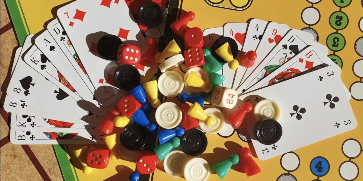 Mix of gaming equipment on a table
