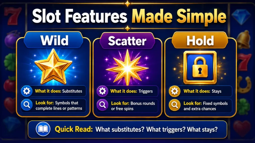 Wild Scatter Hold slot infographic