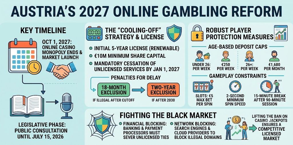 Austria’s 2027 Online Gambling Reform: Licensing & Limits