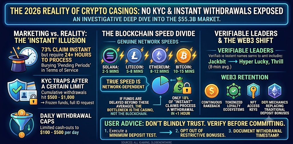 The 2026 Reality of Crypto Casinos: No KYC & Instant Withdrawals Exposed