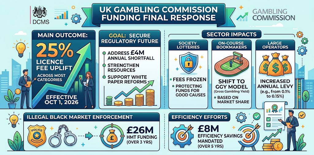 DCMS Finalises 25% Fee Hike for UK Gambling Commission
