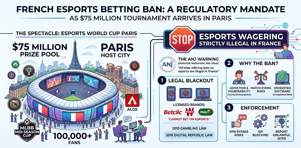 French Regulators Uphold Esports Betting Ban for $75M World Cup