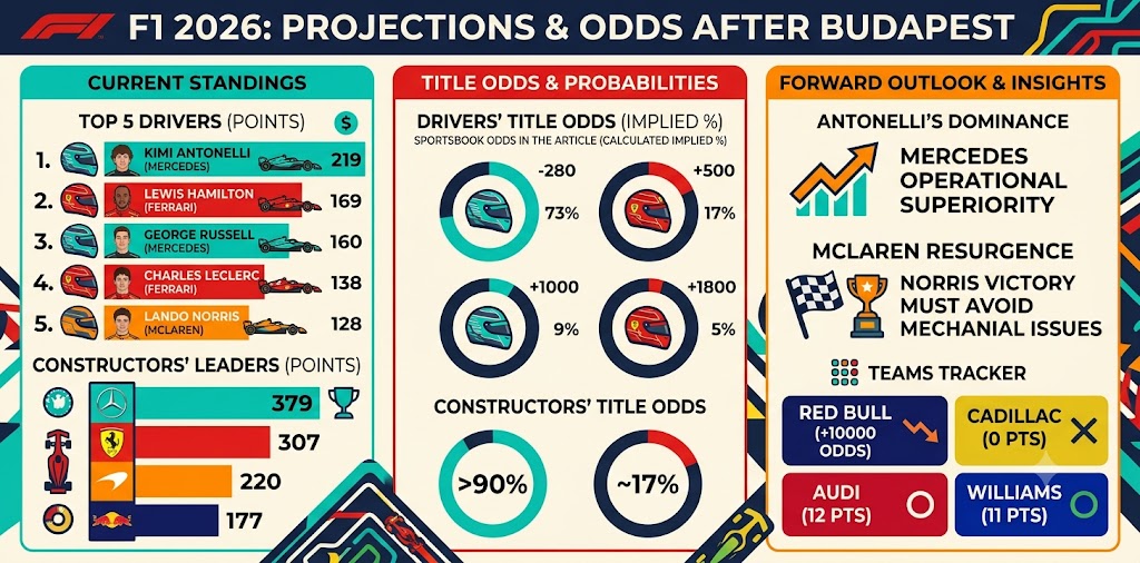 F1 2026 Championship Predictions: Title Odds & Standings Projections After Budapest