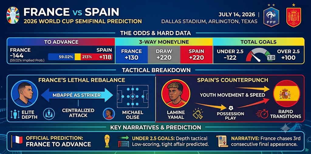 France vs Spain Prediction, Odds & Expert Picks: 2026 World Cup Semifinal