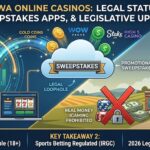 A complete breakdown of Iowa's online casino landscape in 2026. Discover the legal status of iGaming, top sweepstakes apps, and offshore platforms.