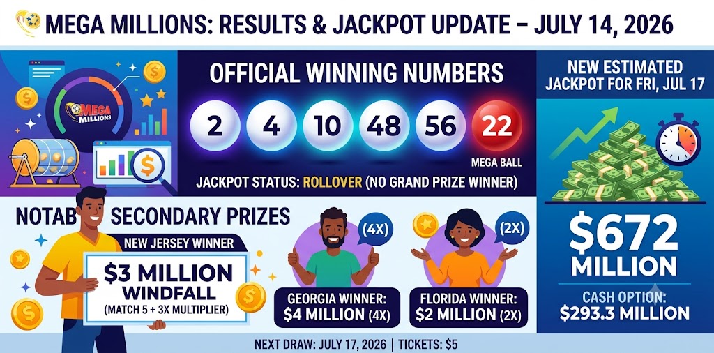 Mega Millions Winning Numbers July 14, 2026: Did Anyone Win $637M?